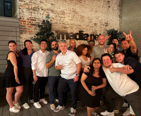 AdsLoom.net employees and clients at a hosted event in NYC.